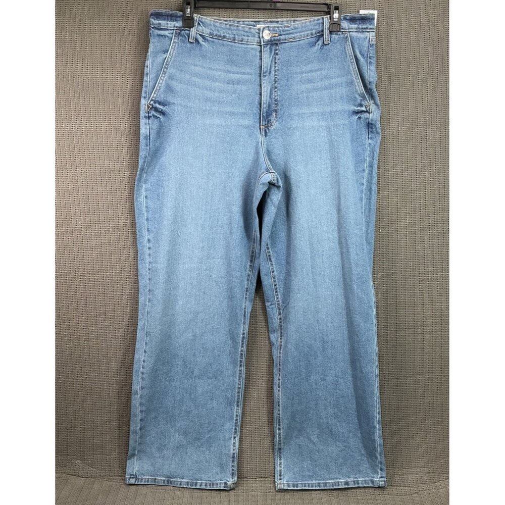 Sofia Jeans Diana Womens Size 18 Blue Relaxed Straight Denim Jeans Light Washed